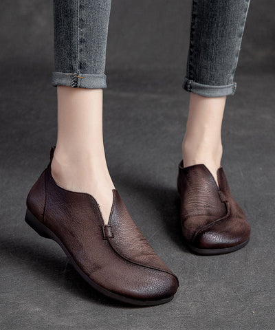 Retro Kaffee Flats Weiche Spleißen Flache Schuhe Für Frauen