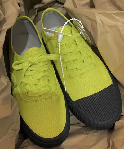 Grüne Canvas Casual Asymmetrische Flache Schuhe Cross Strap