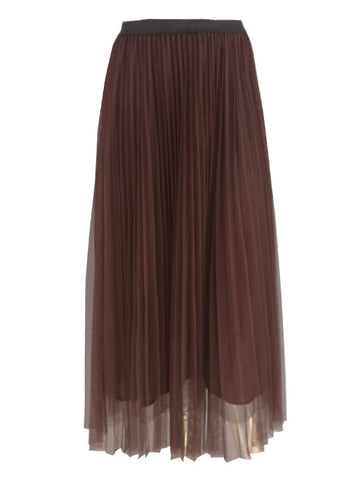 Elastics Waist Gauze Hemline Skirt