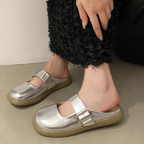 Wohnungen Frauen Hausschuhe Casual Weiche Walking Maultiere Schuhe Neue Sommer Marke 2024 Kleid Gemütliche Sandalen Slingback Flip-Flops Weibliche Slides