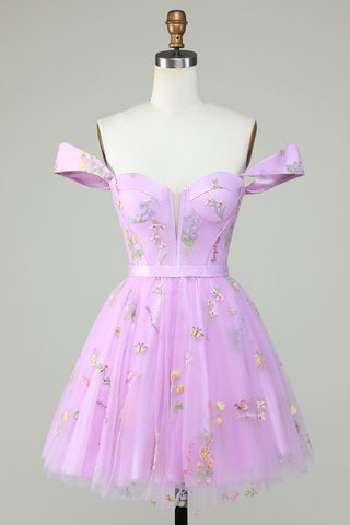 Stylish A Line Sweetheart Light Green Short Homecoming Dress with Embroidery