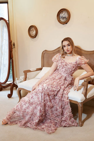 A-Linie Herzausschnitt Elfenbein Rot Blume Ballkleid Übergröße