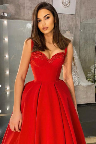 Charmantes ärmelloses rotes Homecoming-Kleid, knöchellanges Abend- und Partykleid
