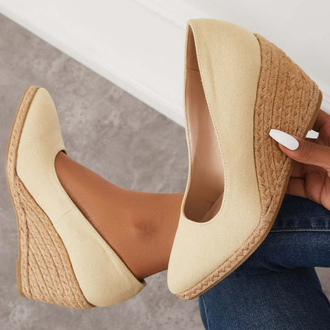 Platform Espadrilles Wedge Sandals Closed Toe Slip on Pumps