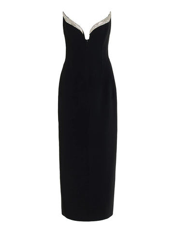 Robe longue moulante à bretelles et dos nu pour femme, tenue de soirée élégante, automne