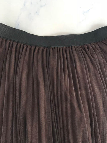 Elastics Waist Gauze Hemline Skirt