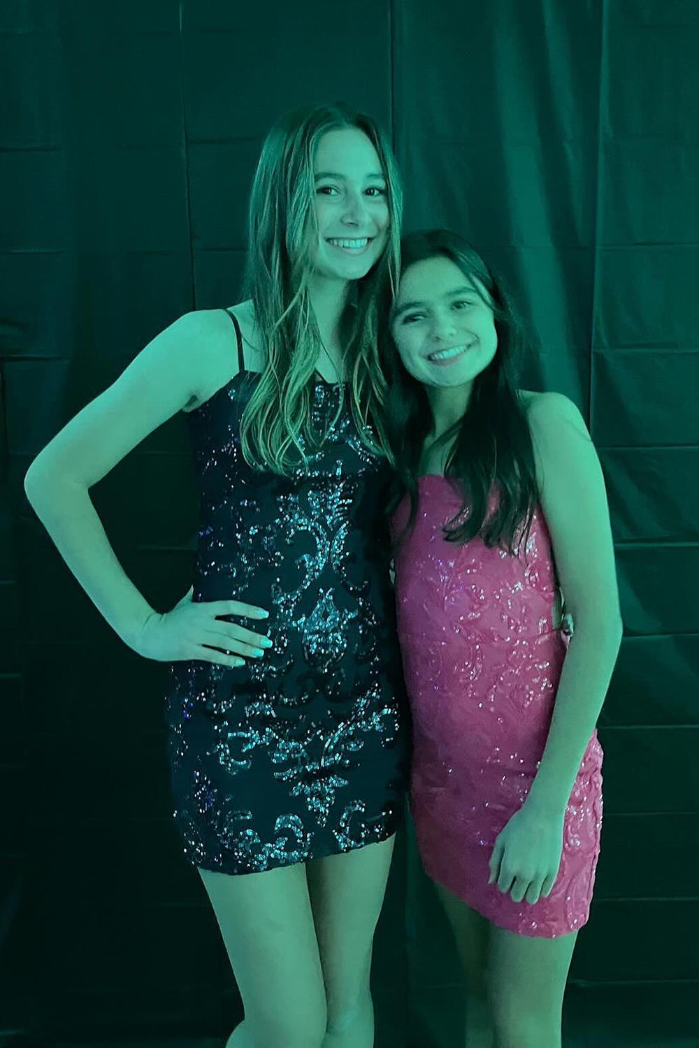 Emerald Green Spaghetti Straps Bodycon Homecoming Dress with Sequins