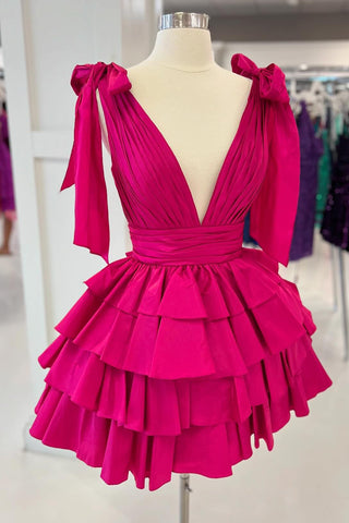 Blue Adustable Straps A-Line Tiered Homecoming Dress with Ruffles