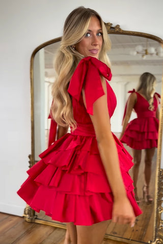 Blue Adustable Straps A-Line Tiered Homecoming Dress with Ruffles