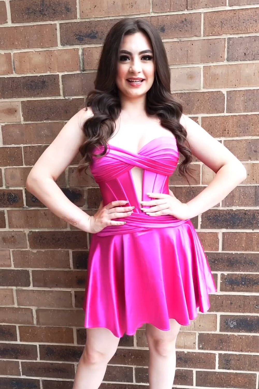 Burgundy Sweetheart A-Line Satin Corset Homecoming Dress