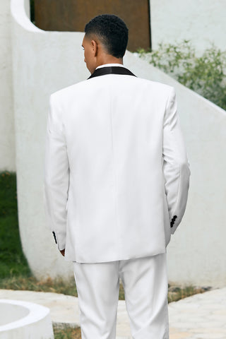 White Shawl Lapel One Button 3 Pieces Formal Prom Men's Suits