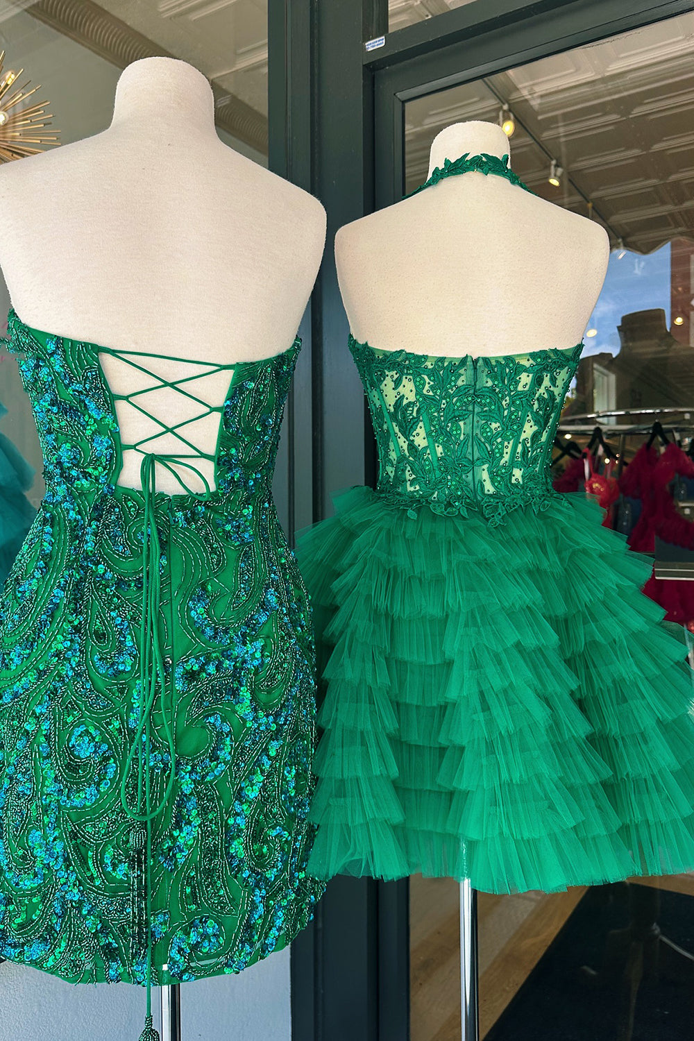 Grey Halter Neck A-Line Tulle Tiered Homecoming Dress with Appliques