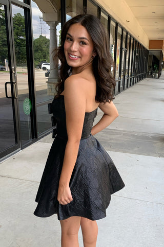 Purple Sweetheart A-Line Short Homecoming Dress with Bow