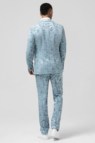 Light Blue Notched Lapel One Button 2 Pieces Men's Suits