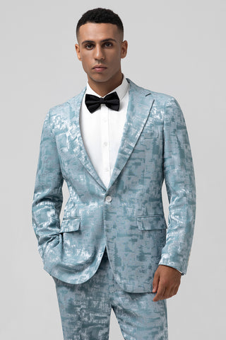 Light Blue Notched Lapel One Button 2 Pieces Men's Suits
