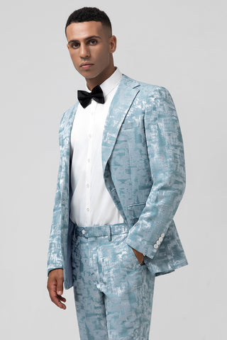 Light Blue Notched Lapel One Button 2 Pieces Men's Suits