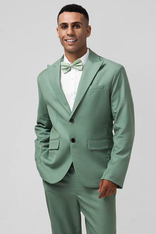 Grey Green Peak Lapel 2 Pieces Men's Suits for Prom