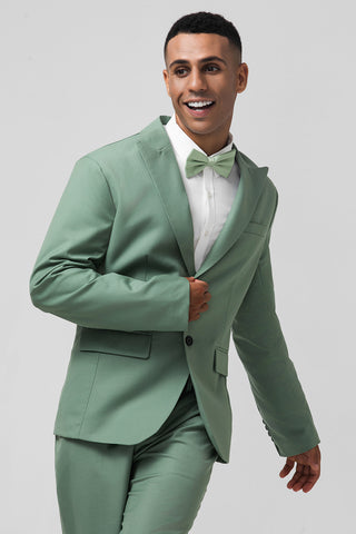 Grey Green Peak Lapel 2 Pieces Men's Suits for Prom