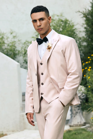 Ivory Peak Lapel One Button 3 Pieces Formal Prom Men's Suits