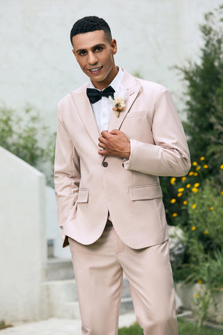 Ivory Peak Lapel One Button 3 Pieces Formal Prom Men's Suits
