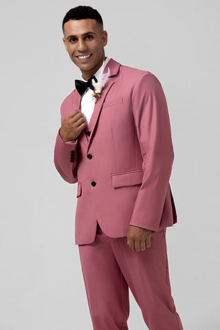 Coral 3 Pieces Black Notched Lapel Men's Prom Suits