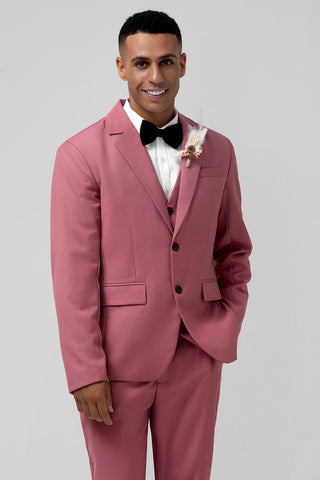 Coral 3 Pieces Black Notched Lapel Men's Prom Suits