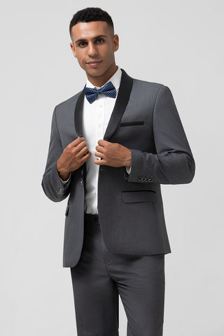 Grey Shawl Lapel One Button 2 Pieces Formal Men's Suits