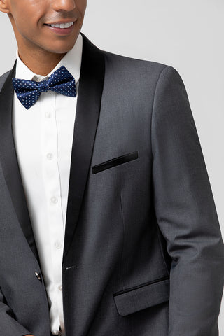 Grey Shawl Lapel One Button 2 Pieces Formal Men's Suits