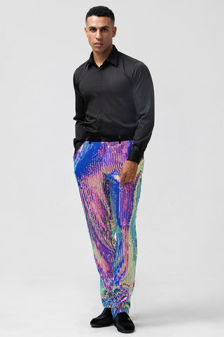 Sparkly Purple Sequins Shawl Lapel 2 Pieces Prom Men's Suits