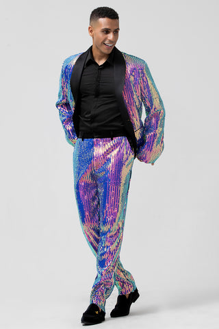 Sparkly Purple Sequins Shawl Lapel 2 Pieces Prom Men's Suits