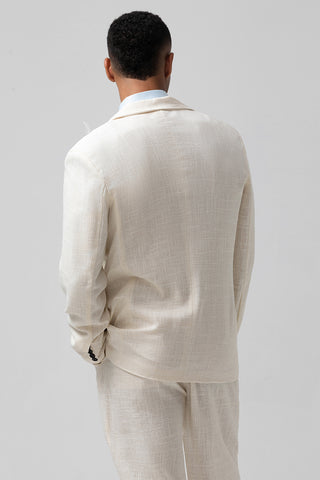 Ivory Notched Lapel Cotton 2 Pieces Formal Prom Men's Suits