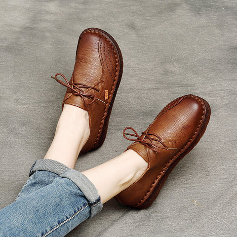 Retro Soft Leather Handmade Comfortable Shoes 35-43