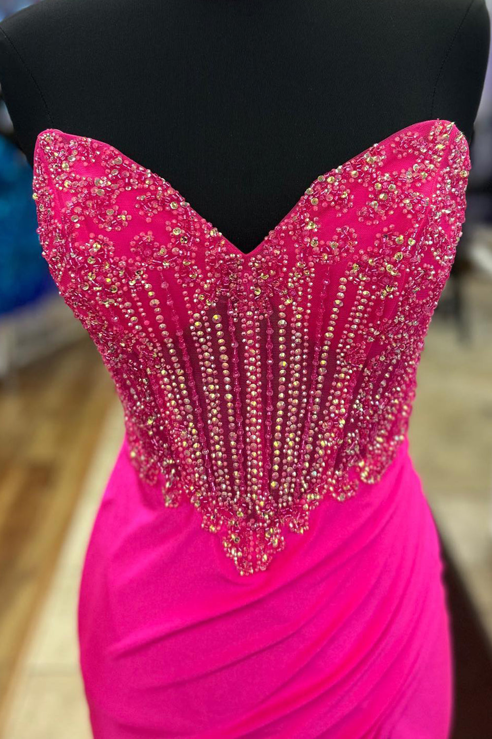 Orange Sweetheart Mermaid Satin Long Corset Prom Dress with Beading