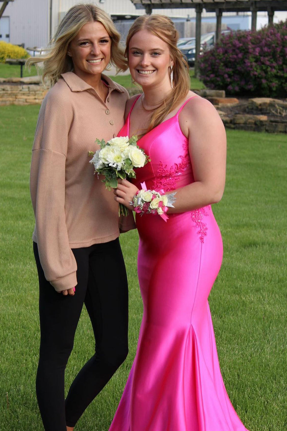 [Copy]Pink Spaghetti Straps Meramid Long Corset Prom Dress with Slit