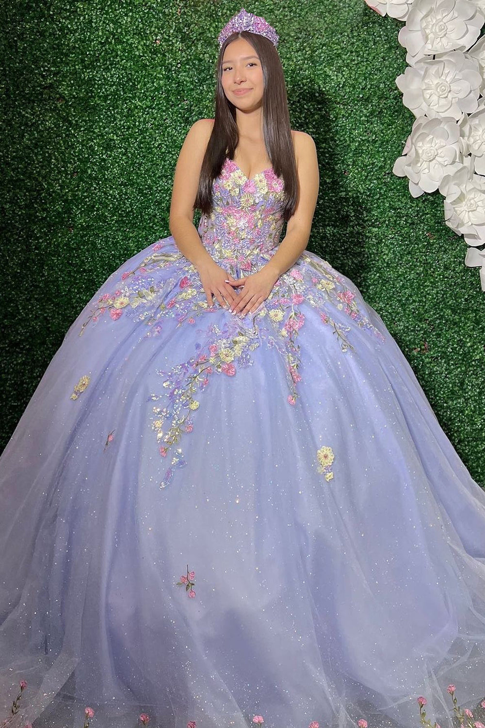Sparkly Lilac Off the Shoulder Appliques Princess Quinceanera Dress