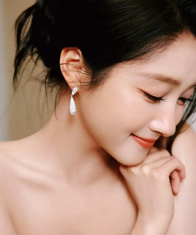 Beautiful High Quality Sparkling Zircon Drop Earrings