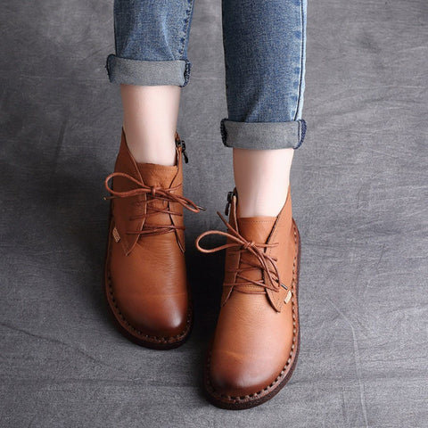 Cozy Autumn Winter Retro Handmade Boots Women 35-42