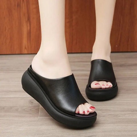 2022 Retro Leather Sandals Slippers Shoes