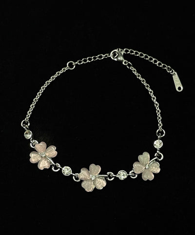 Stylish Green Four Leaf Clover Alloy Adjustable Bracelet