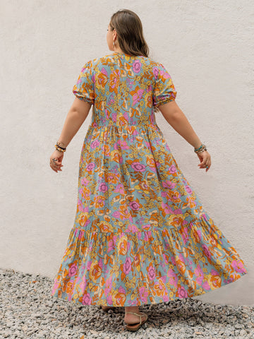 Plus Size Tiered Ruffled Resort Maxi Dress
