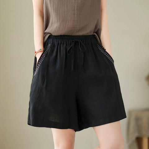 Women Summer Loose Casual Linen Shorts