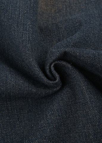 Chic Blue Pockets High Waist Patchwork Denim Wide Leg Pants Fall