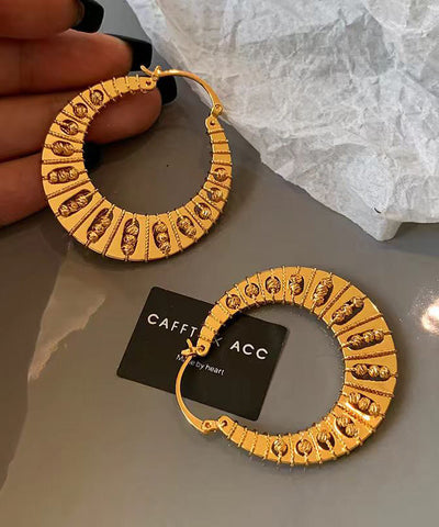 Old Money Style Gold Exaggerated Circle Earrings