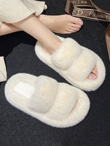 Offene Zehenpartie Einfarbige Split-Joint-Plateauschuhe Flache Schuhe