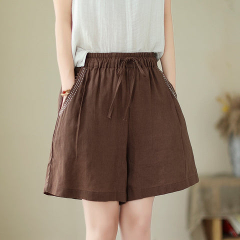Women Summer Loose Casual Linen Shorts