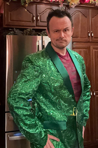 Glitter Red Sequins Men's Prom Suits