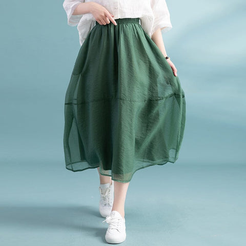 Summer Loose Mesh Casual A-Line Skirt