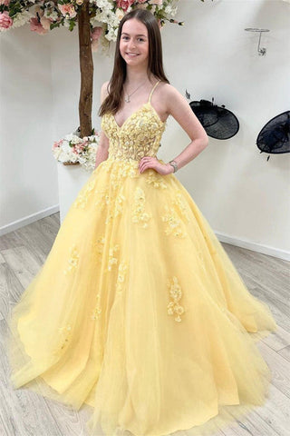Spaghetti Straps Prom Gown