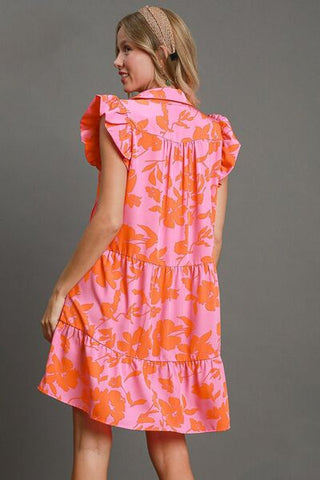 Full Size Floral Ruffle Vacation Dress