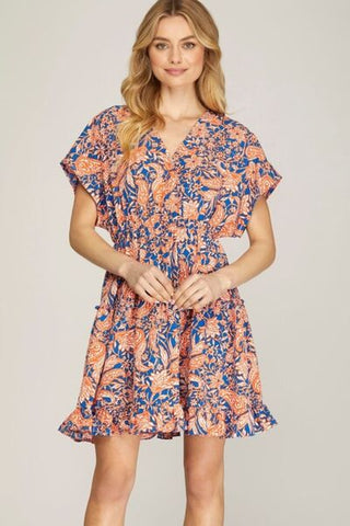 Full Size  Kimono Sleeve Resort Mini Dress